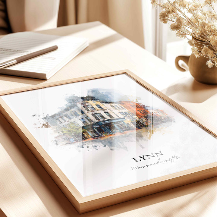 Lynn, Massachusetts, USA – Watercolor Art Print