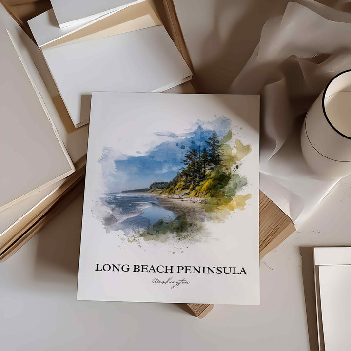 Long Beach Peninsula, Washington – Watercolor Art Print