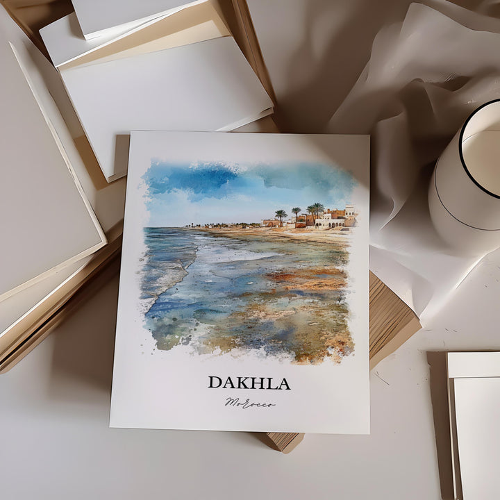 Dakhla, Morocco – Watercolor Art Print