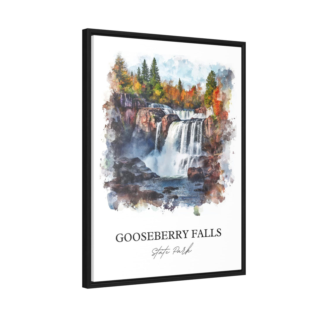 Gooseberry Falls Wall Art, Two Harbors MN Print, Minnesota Watercolor, Gooseberry Falls Gift, Travel Print, Travel Poster, Housewarming Gift