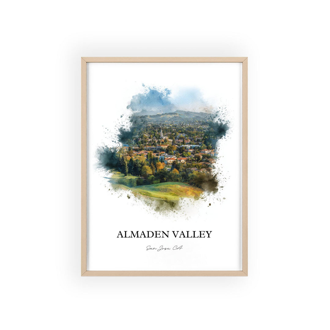 Almaden Valley, CA – Watercolor Art Print