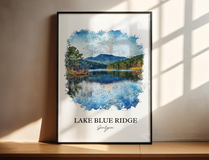 Lake Blue Ridge Wall Art, Fannin County Print, Blue Ridge Artwork, Lake Blue Ridge Gift, Travel Print, Travel Poster, Housewarming Gift