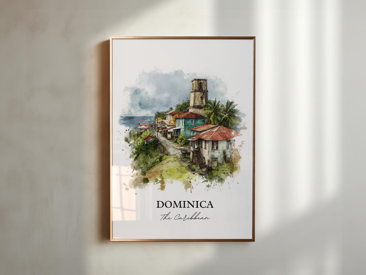Dominica Wall Art, Dominica Print, Caribbean Watercolor Art, Dominica Gift, Travel Print, Travel Poster, Housewarming Gift
