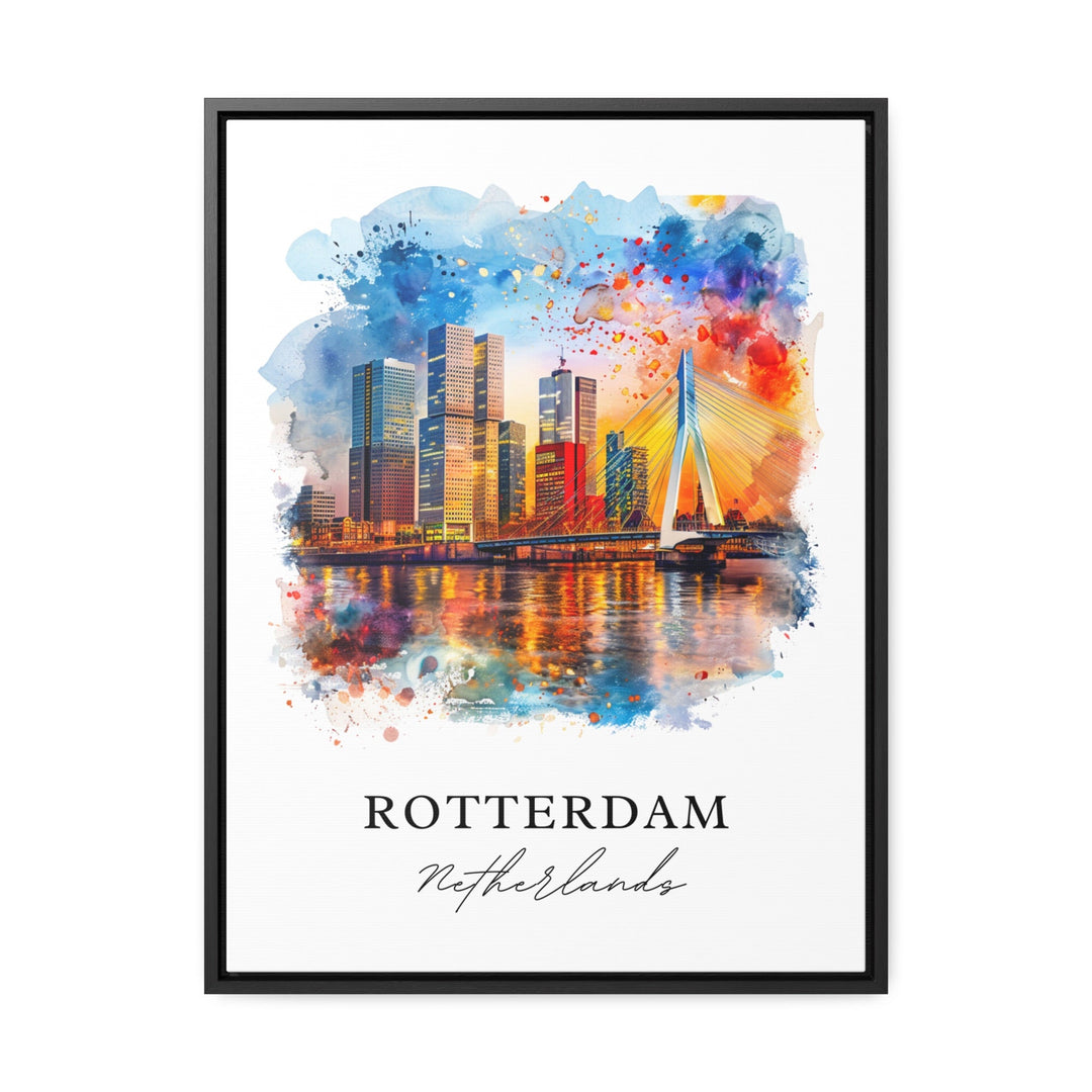 Rotterdam Wall Art, Rotterdam Print, Holland Watercolor, Rotterdam Netherlands Gift,