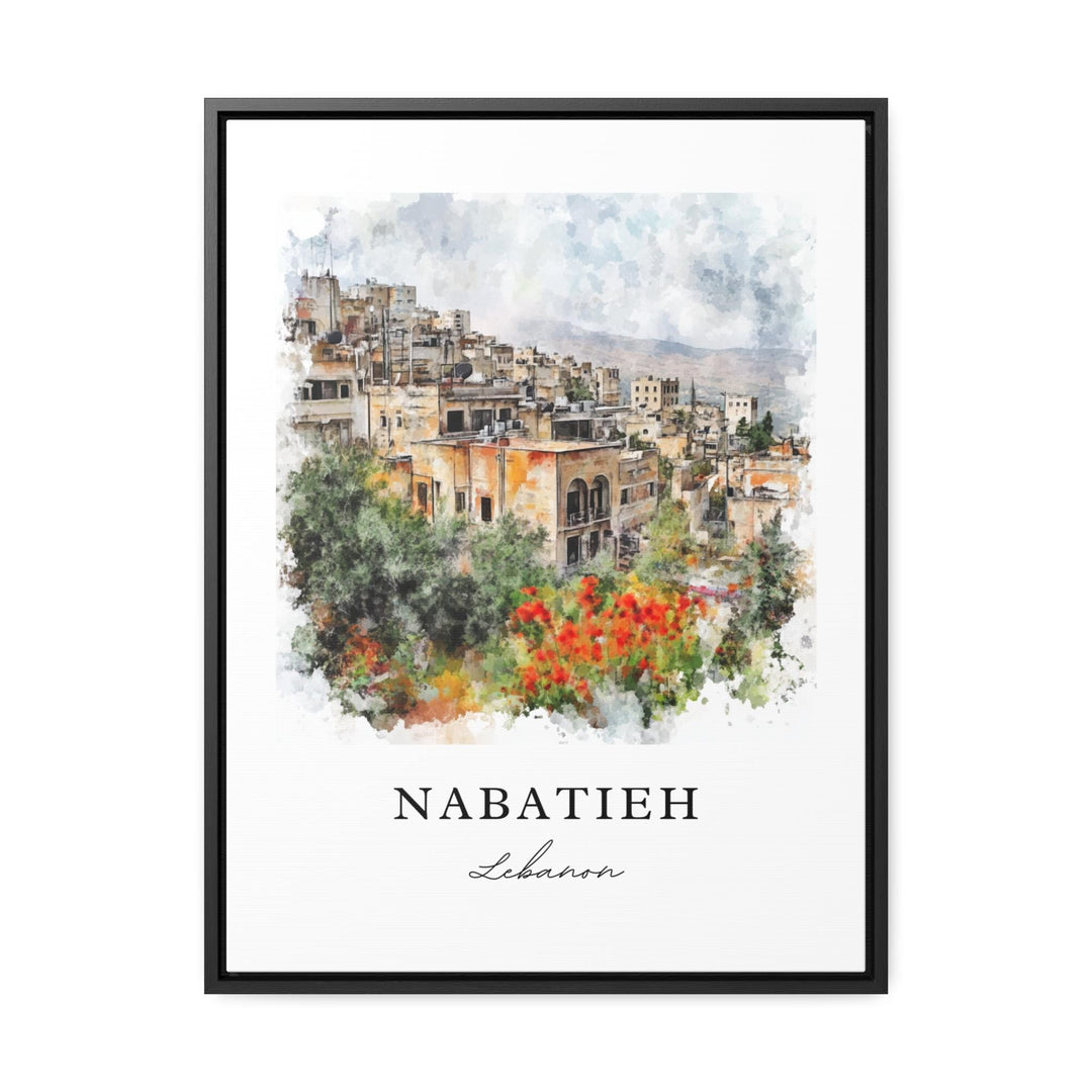 Nabatieh Wall Art, Nabatieh Print, Nabatieh Watercolor Art, Nabatîyé Lebanon Gift,