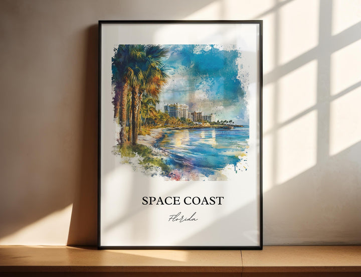 Space Coast, FL, USA – Watercolor Art Print