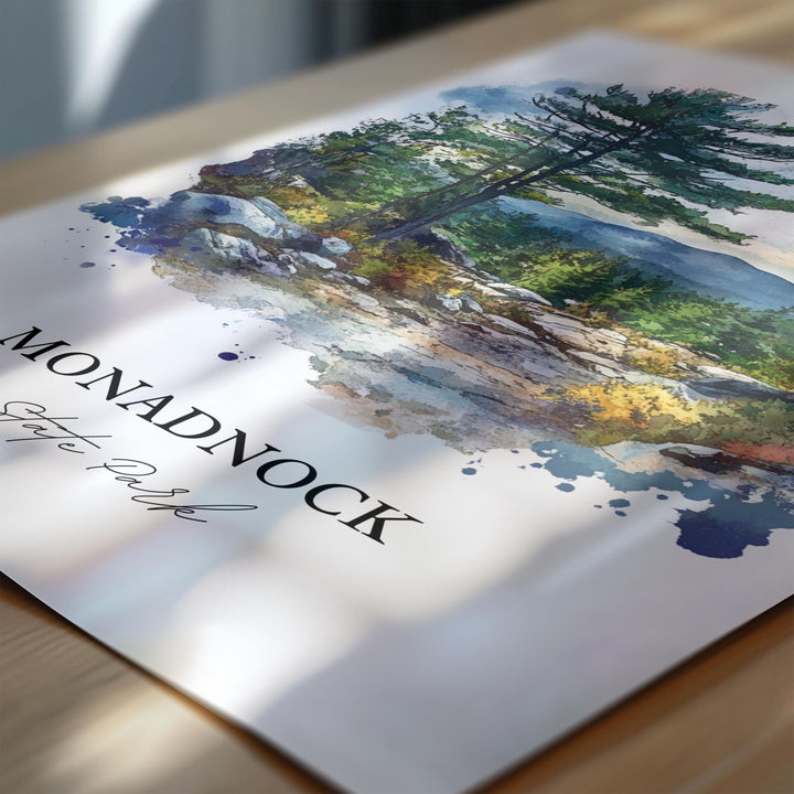 Monadnock State Park Art, Cheshire County Print, New Hampshire Artwork, Monadnock NH Gift, Travel Print, Travel Poster, Housewarming Gift