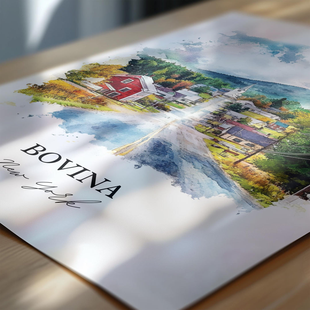 Bovina New York Wall Art, Delaware County NY Print, New York State Artwork, Bovina NY Gift, Travel Print, Travel Poster, Housewarming Gift