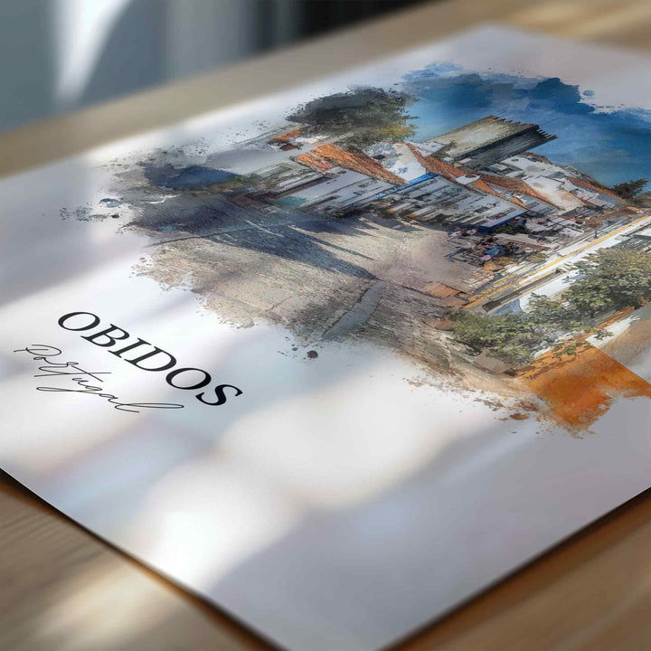 Obidos, Portugal – Watercolor Art Print