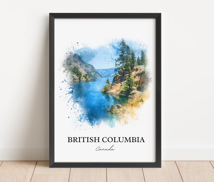 British Columbia Wall Art, British Columbia Print, BC Watercolor Art, Vancouver Gift, BC Canada Print, Travel Poster, Housewarming Gift