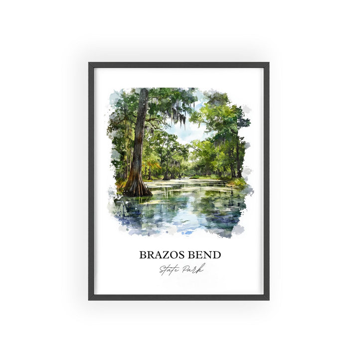 Brazos Bend State Park Art, Fort Bend County TX Print, Texas Artwork, Brazos Bend Gift, Travel Print, Travel Poster, Housewarming Gift