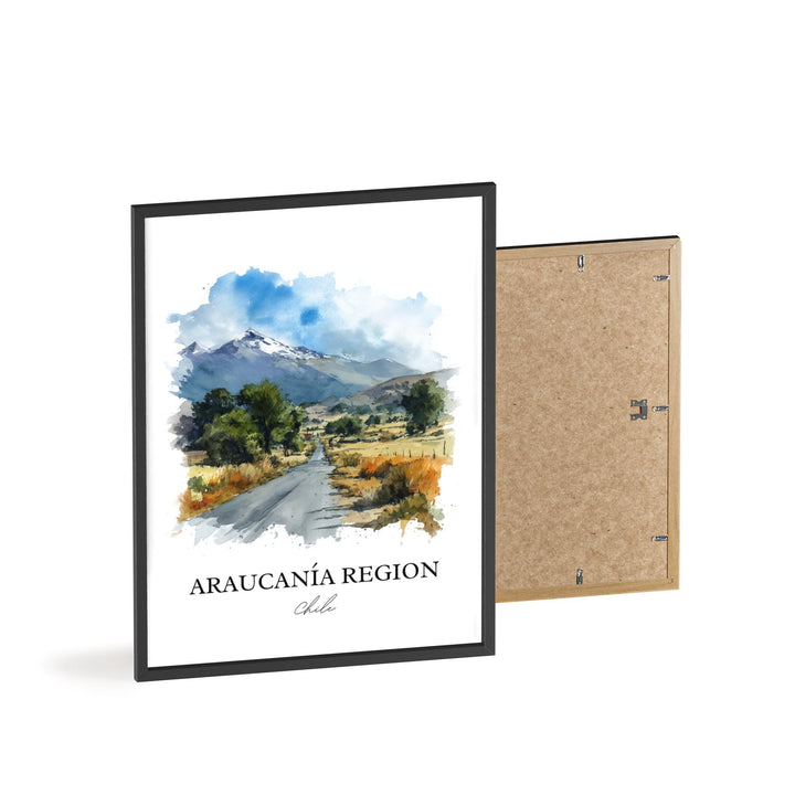 Araucania Region Wall Art, Araucania Chile Print, Chile Watercolor Art, Chile Gift, Chile Travel Print, Travel Poster, Housewarming Gift