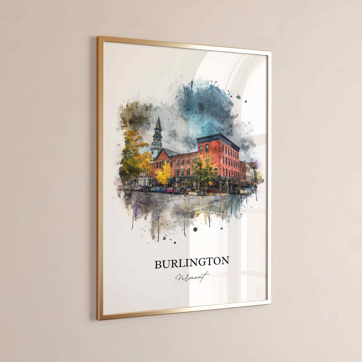 Burlington, Vermont – Watercolor Art Print
