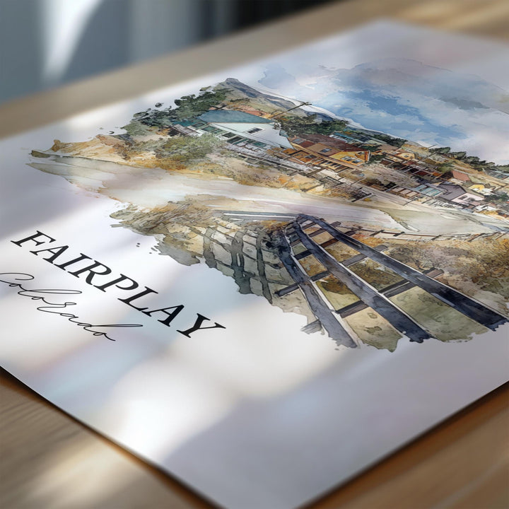 Fairplay, Colorado, USA – Watercolor Art Print