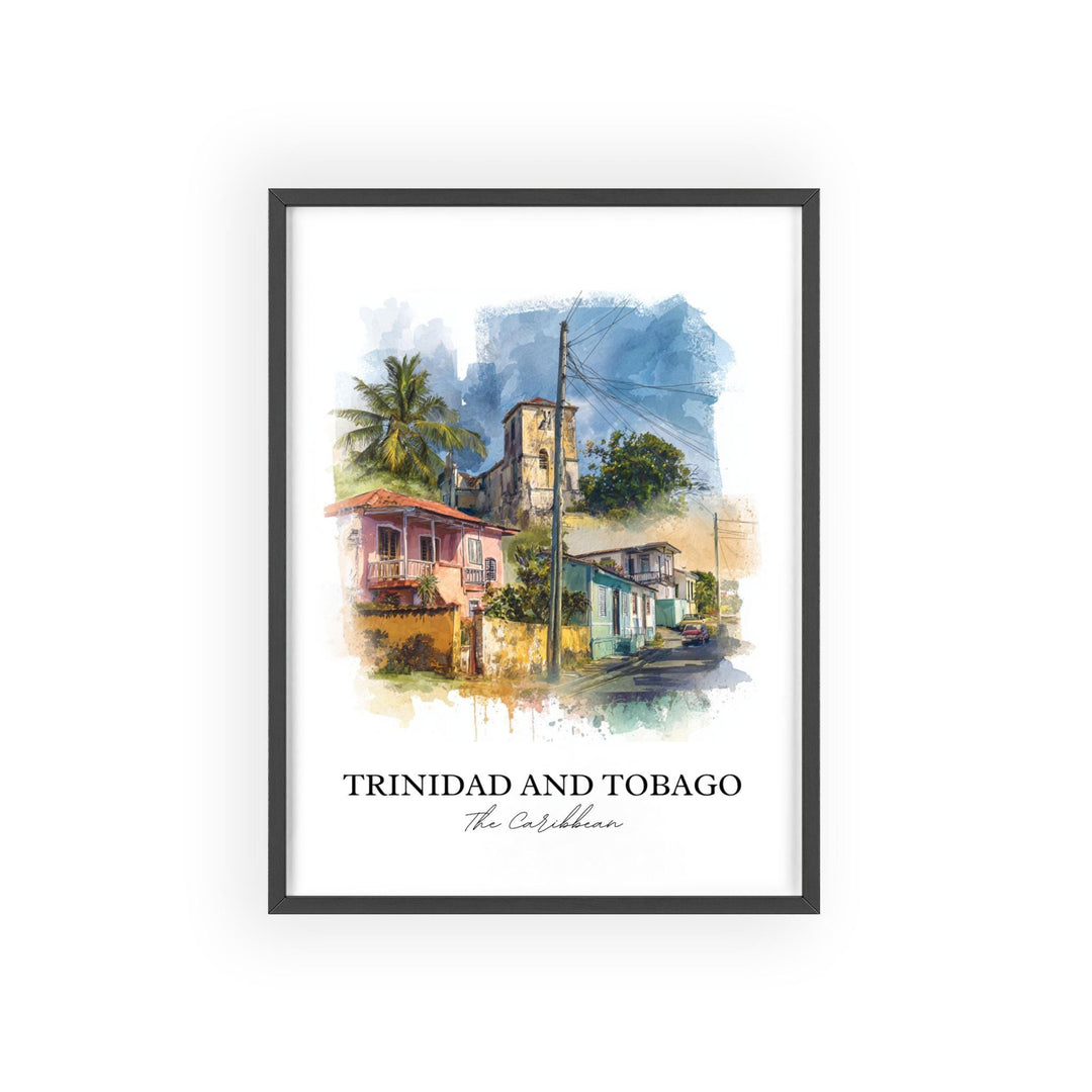Trinidad and Tobago Art, Trinidad Print, Caribbean Watercolor Art, Trinidad and Tobago Gift, Travel Print, Travel Poster, Housewarming Gift