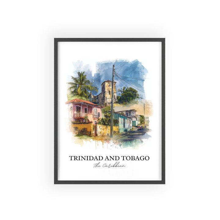 Trinidad and Tobago Art, Trinidad Print, Caribbean Watercolor Art, Trinidad and Tobago Gift, Travel Print, Travel Poster, Housewarming Gift