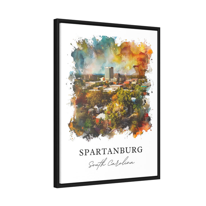 Spartanburg SC Wall Art, Spartanburg SC Print, Spartanburg Watercolor, Spartanburg Gift,