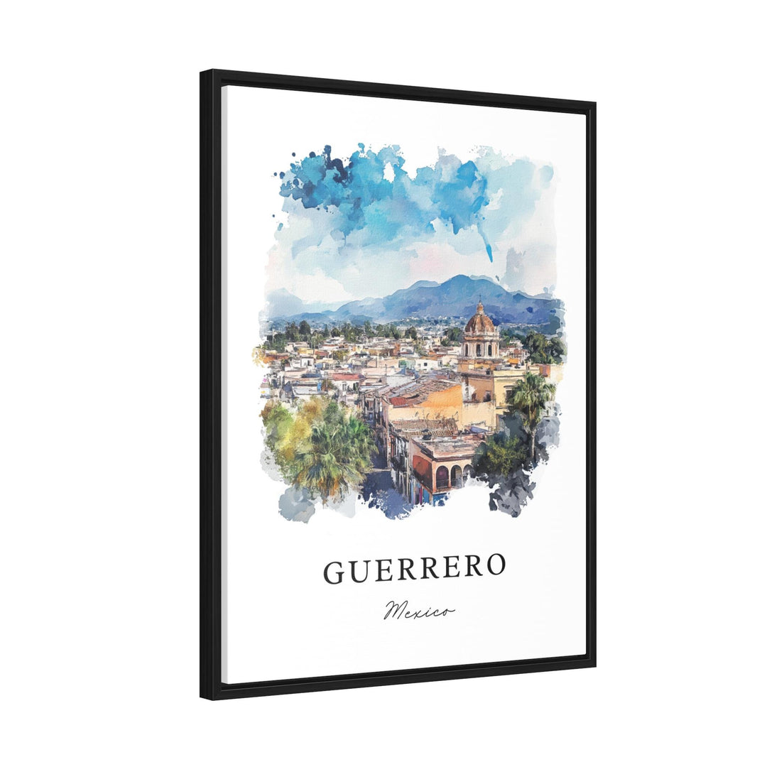 Guerrero MX Wall Art, Guerrero Print, Guerrero State Watercolor Art, Guerrero Mexico Gift,