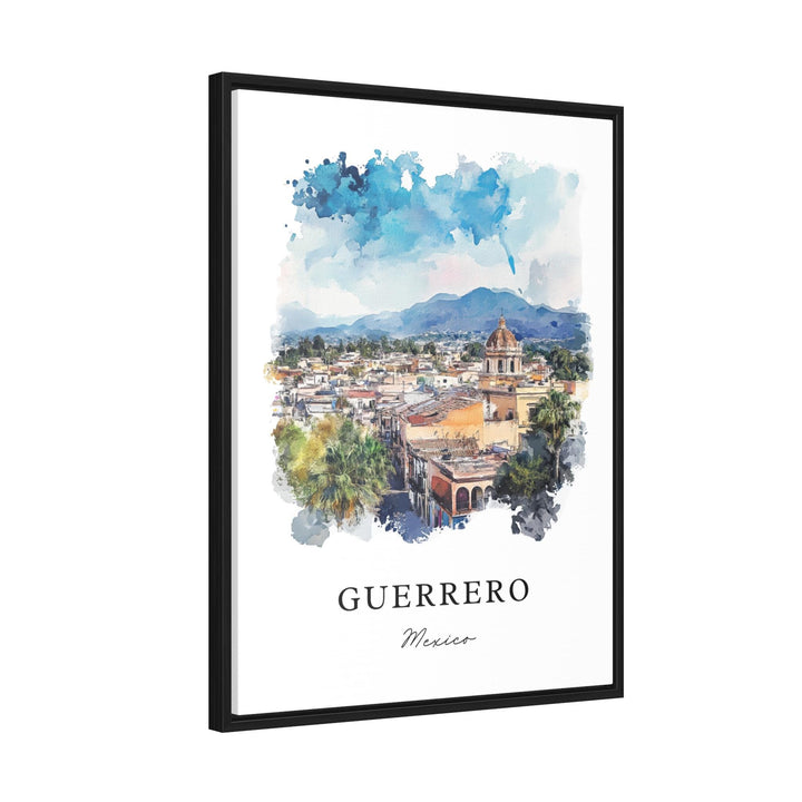 Guerrero MX Wall Art, Guerrero Print, Guerrero State Watercolor Art, Guerrero Mexico Gift,