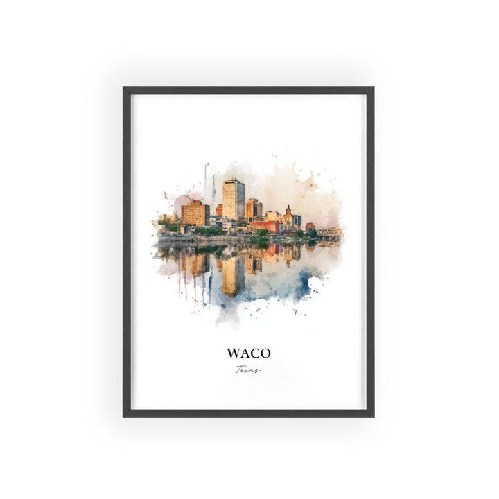 Waco, Texas – Watercolor Art Print