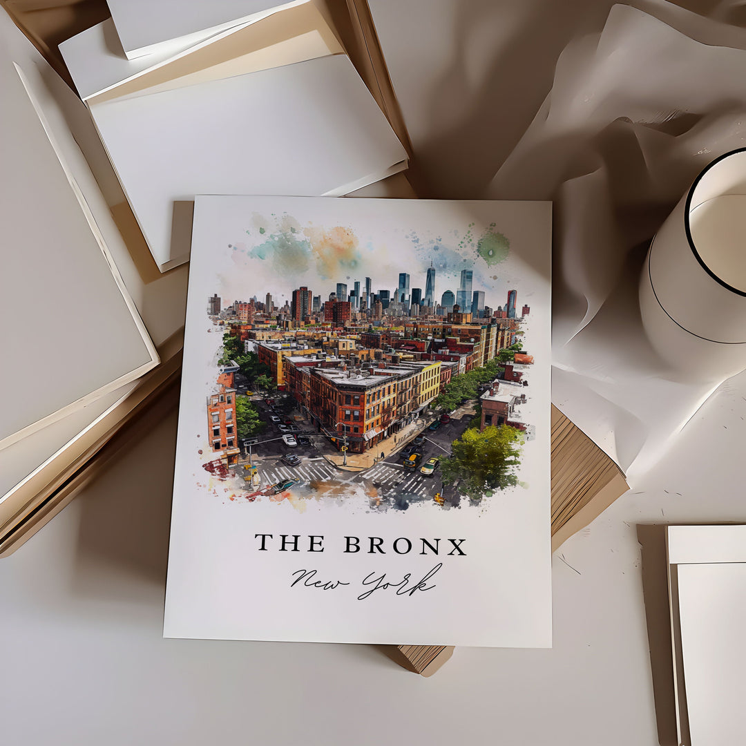 The Bronx NYC wall art - New York, The Bronx print, Bronx Skyline Wedding gift, Birthday present, Custom Text, Perfect Gift