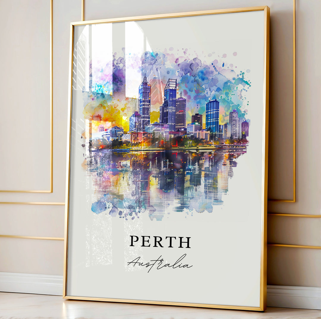 Perth Australia Wall Art, Perth Print, Perth Watercolor, Perth Australia Gift,