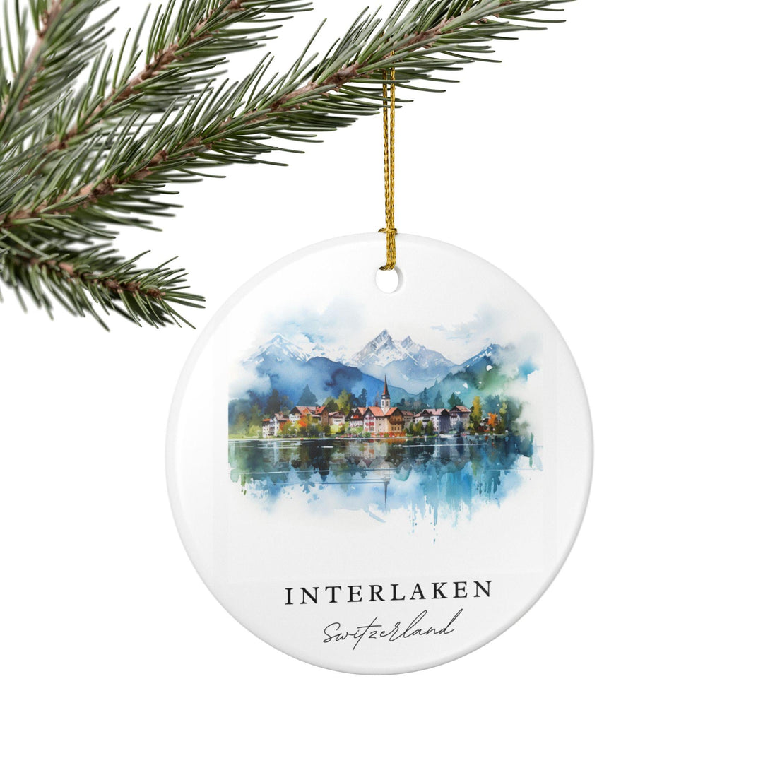 Interlaken Switzerland Ornament: Unique Interlaken Souvenir, Interlaken Xmas Decor, and Authentic Switzerland Gift
