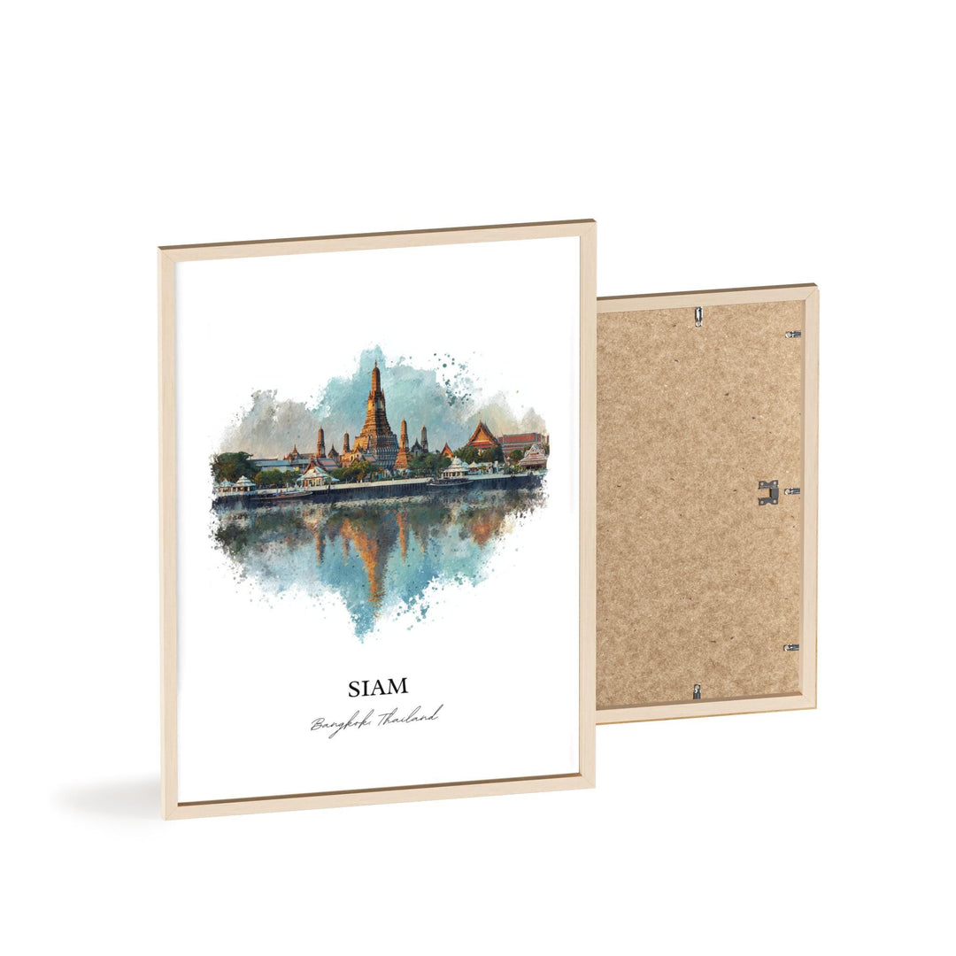 Siam Bangkok Wall Art, Bangkok Print, Bangkok Watercolor Art, Bangkok Thailand Gift, Thailand Print, Travel Poster, Housewarming Gift