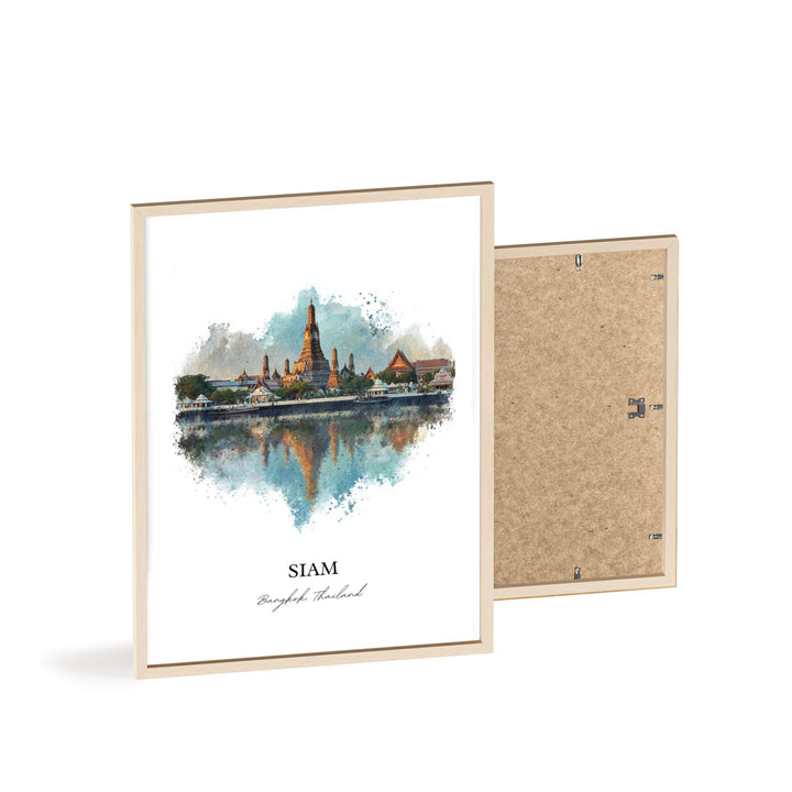 Siam Bangkok Wall Art, Bangkok Print, Bangkok Watercolor Art, Bangkok Thailand Gift, Thailand Print, Travel Poster, Housewarming Gift