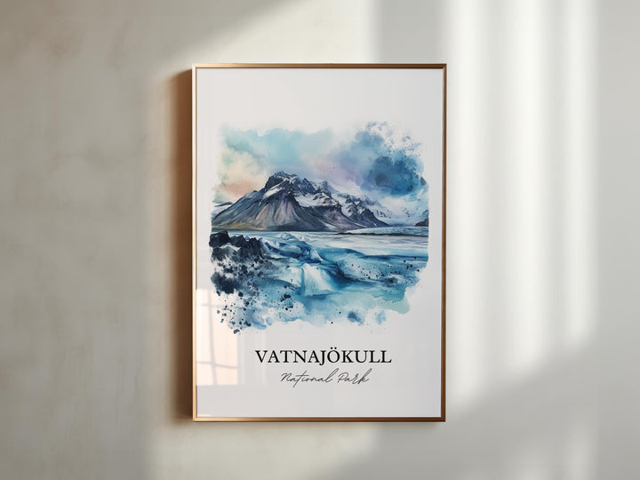 Vatnajökull National Park Wall Art, Iceland Print, Iceland Artwork, Vatnajökull Glacier Gift, Travel Print, Travel Poster, Housewarming Gift