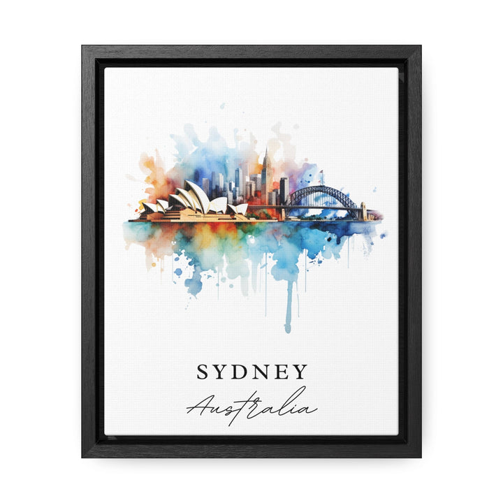 Sydney traditional travel art - Australia, Sydney poster, Wedding gift, Birthday present, Custom Text, Personalised Gift