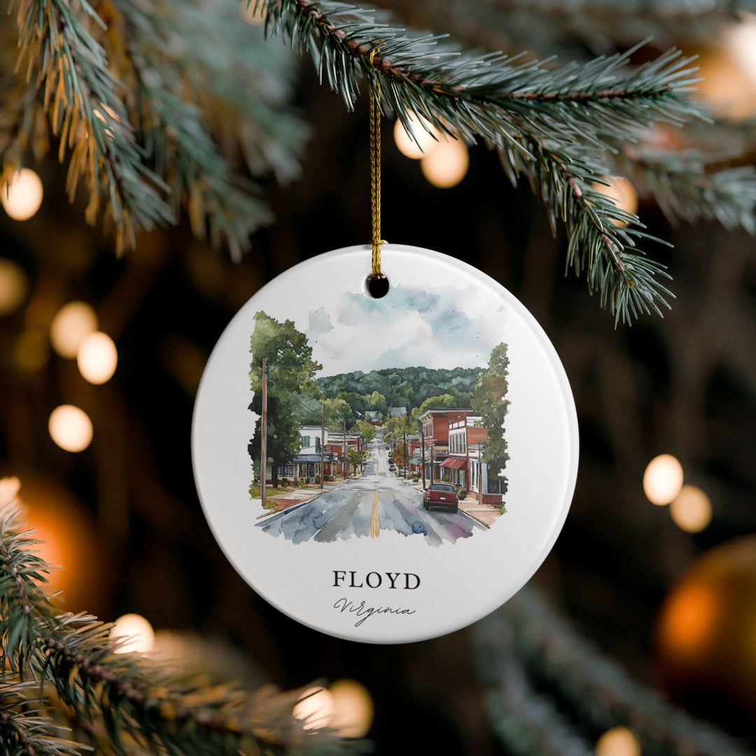 Floyd Virginia Ornament: Unique Floyd VA Souvenir, Floyd VA Xmas Decor, and Authentic Floyd Virginia Gift