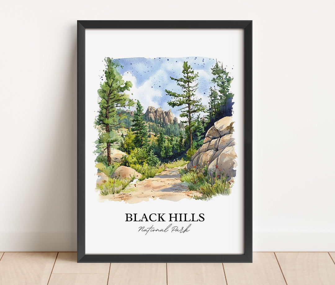 Black Hills SD Art, South Dakota Print, South Dakota Artwork, Black Hills National Park Gift, Travel Print, Travel Poster, Housewarming Gift