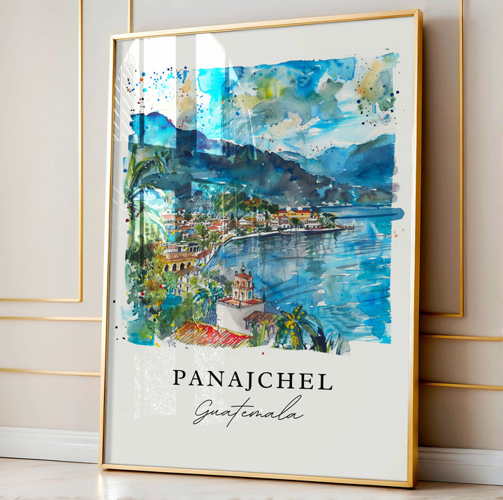 Panajchel Art Print, Panajchel Print, Guatemala Wall Art, Panajchel Gift, Travel Print, Travel Poster, Travel Gift, Housewarming Gift