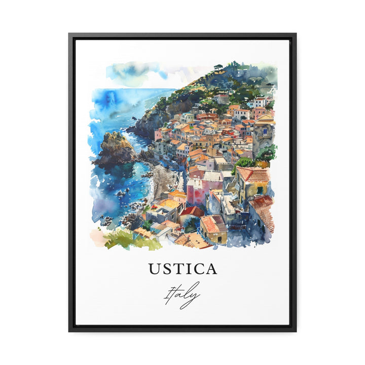 Ustica Wall Art, Sicily Italy Print, Ustica Italy Watercolor, Ustica Island Gift, Capo Gallo