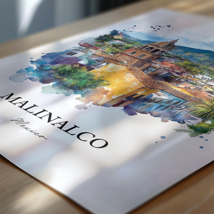 Malinalco MX Wall Art, Ixtapan Region Print, Mexico Watercolor Art, Malinalco Mexico Gift, Travel Print, Travel Poster, Housewarming Gift