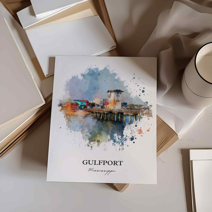 Gulfport, Mississippi – Watercolor Art Print