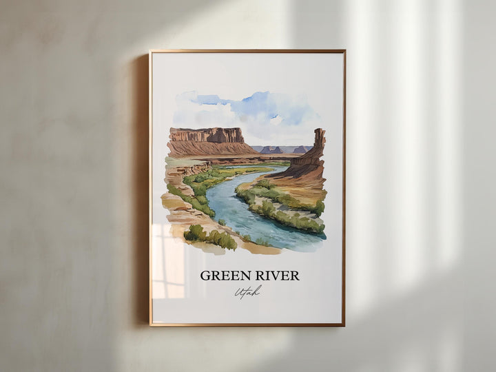 Green River Wall Art, Emery County Print, Utah Watercolor Art, Green River Gift, Travel Print, Travel Poster, Housewarming Gift