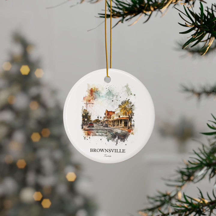 Brownsville TX Ornament: Unique Brownsville Souvenir, Brownsville Texas Xmas Decor, and Authentic Texas Gift