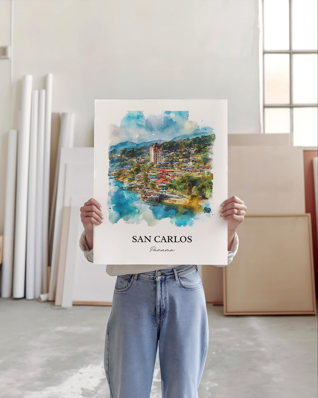 San Carlos Panama Art, Panama Oeste Print, Panama Watercolor Art, San Carlos Panama Gift, Travel Print, Travel Poster, Housewarming Gift