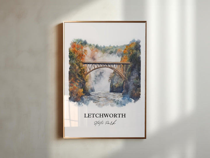 Letchworth State Park Art, Livingston County Print, Genesee River Artwork, Letchworth Gift, Travel Print, Travel Poster, Housewarming Gift