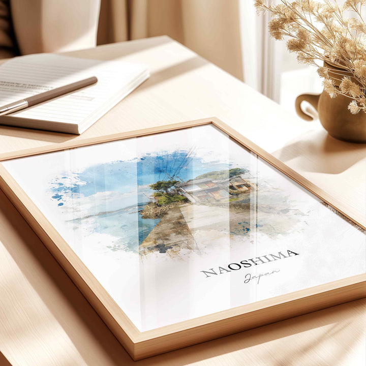 Naoshima, Japan – Watercolor Art Print