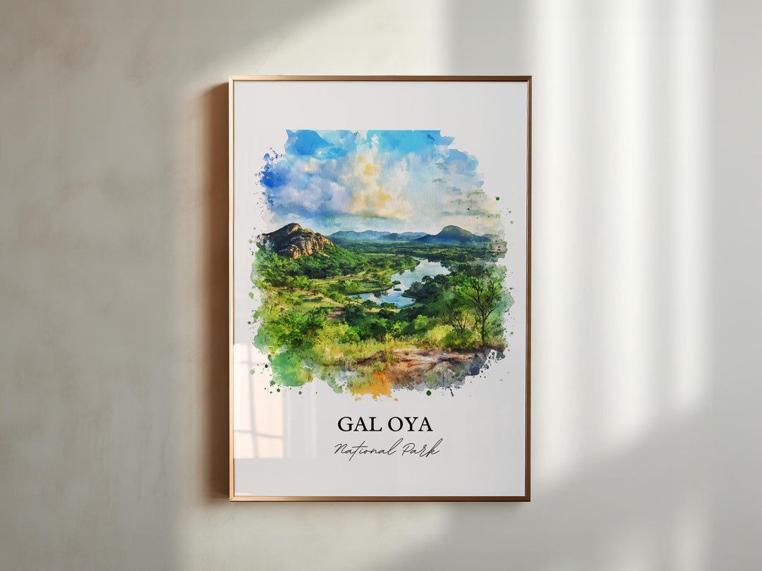 Gal Oya National Park Wall Art, Sri Lanka Print, Sri Lanka Watercolor, Gal Oya Park Gift, Travel Print, Travel Poster, Housewarming Gift