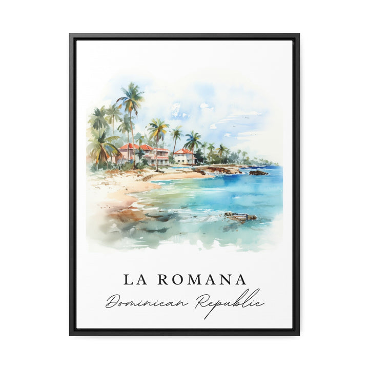 La Romana traditional travel art - Dominican Republic, La Romana poster, Wedding gift, Birthday present, Custom Text, Personalized Gift