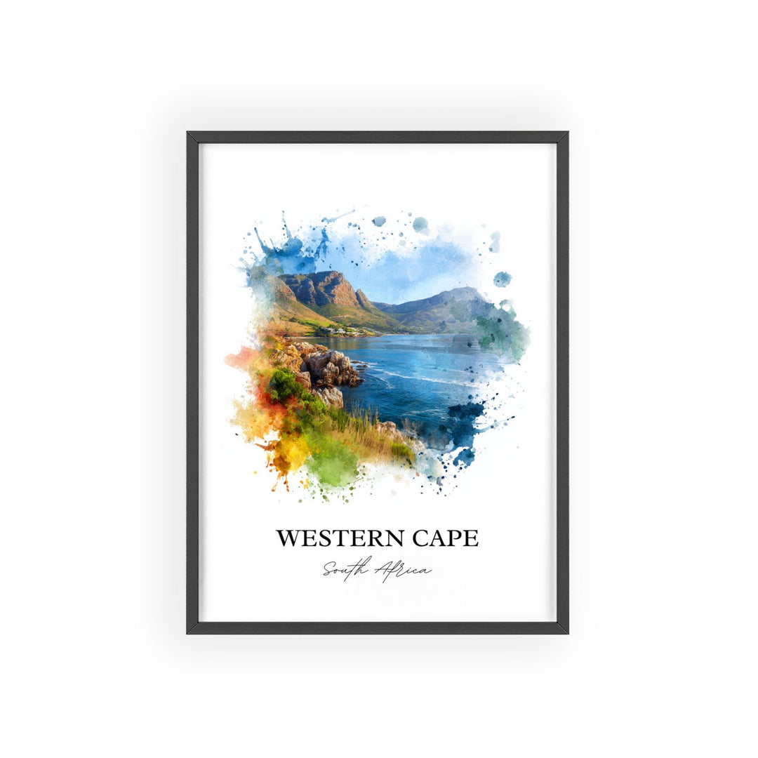 Western Cape Wall Art, South Africa Print, South Africa Watercolor Art, Western Cape Gift, Travel Print, Travel Poster, Housewarming Gift