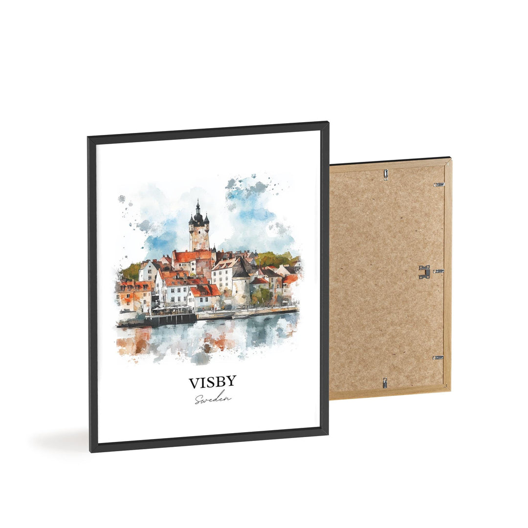 Visby Travel Print Wall Art Visby Wall Hanging Home Décor Visby Gift Art Lovers Sweden Art Lover Gift Visby Poster