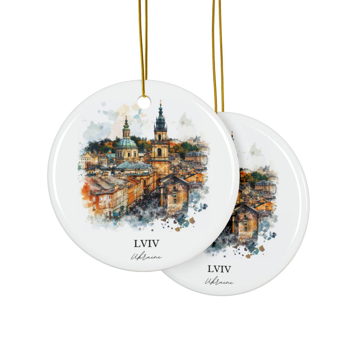 Lviv Ukraine Ornament: Unique Ukraine Souvenir, Lviv Xmas Decor, and Authentic Lviv Ukraine Gift
