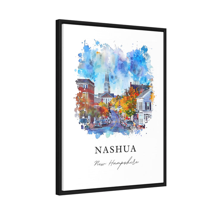 Nashua NH Wall Art, Nashua Print, Nashua Watercolor Art, Nashua New Hampshire Gift,
