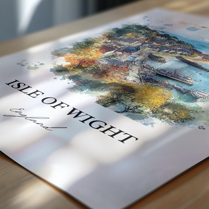 Isle of Wright Wall Art, Isle of Wright Print, England Watercolor Art, Isle of Wright Gift, Travel Print, Travel Poster, Housewarming Gift