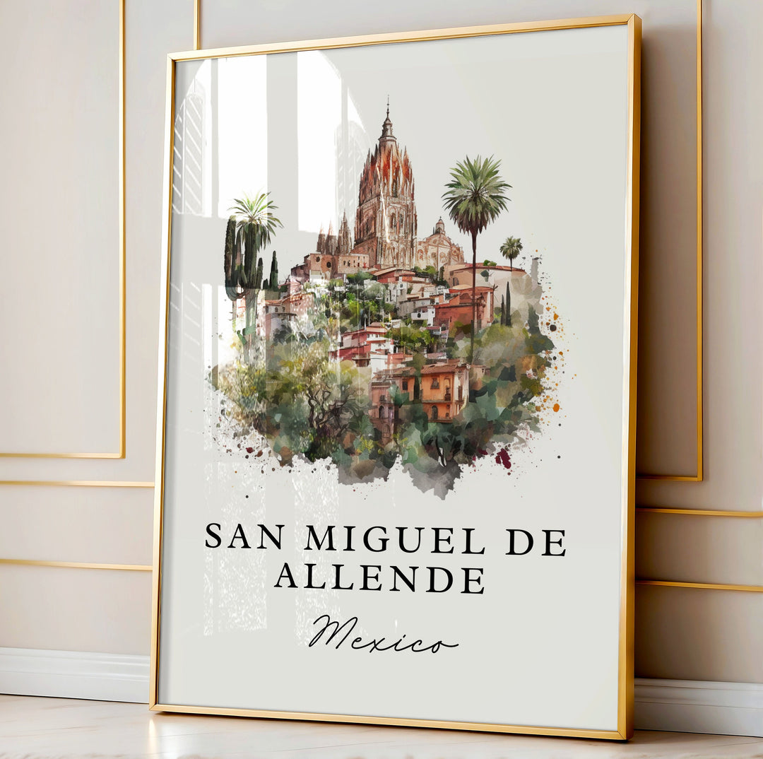 San Miguel de Allende wall art - Mexico, San Miguel poster, Wedding gift, Birthday present, Custom Text, Personalised Gift